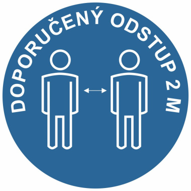 Doporučený odstup 2m - modrá