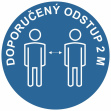 Doporučený odstup 2m - modrá