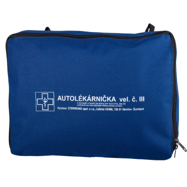 Autolékárnička vel. III. v textilním obalu pro autobus (kortexová)