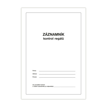 Záznamník kontrol regálu - 4 listy